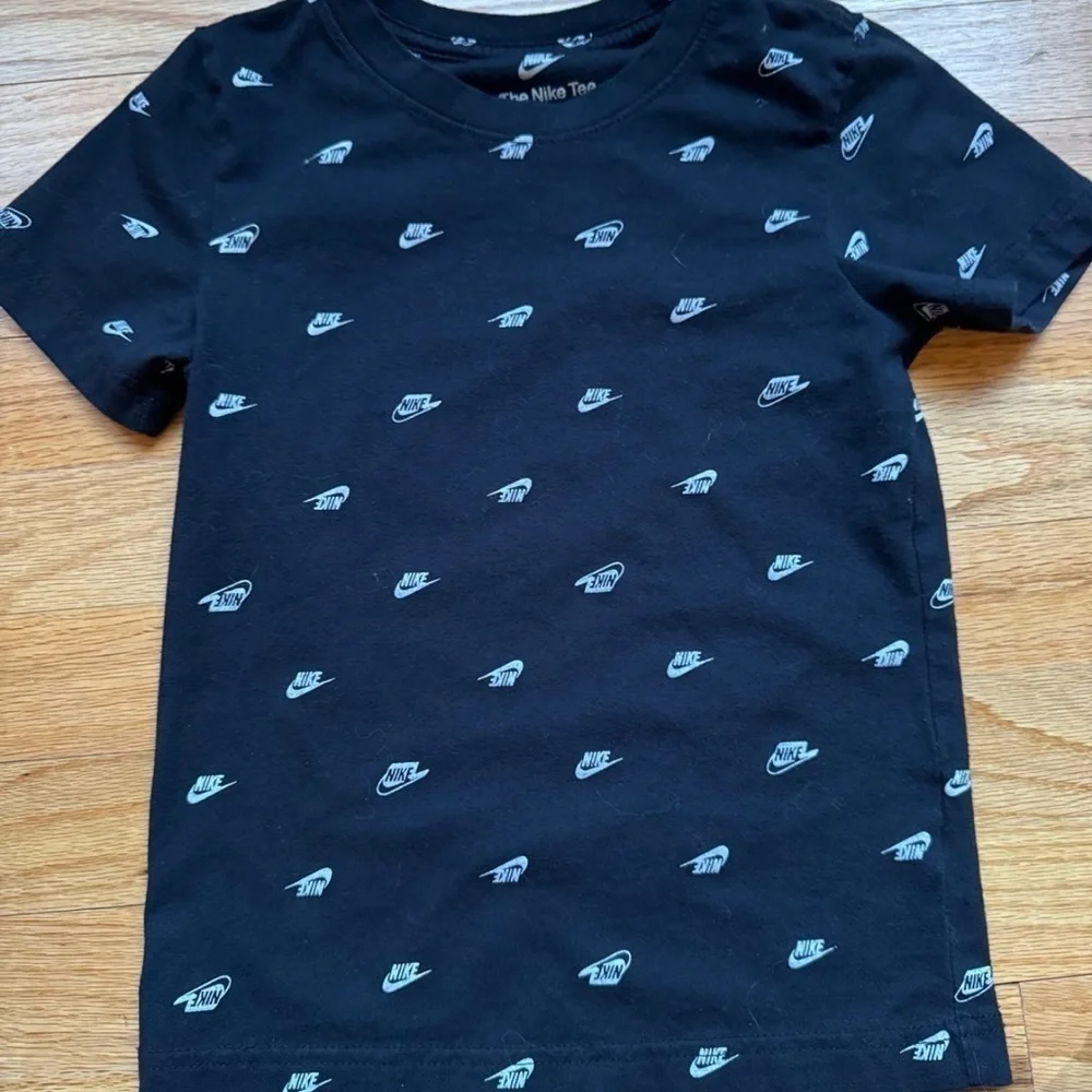 Nike Black and Red Short Sleeve Tees with All-Over Logo